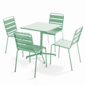 Ensemble de terrasse inclinable (70 x 70 x 72 cm) + 4 chaises en métal