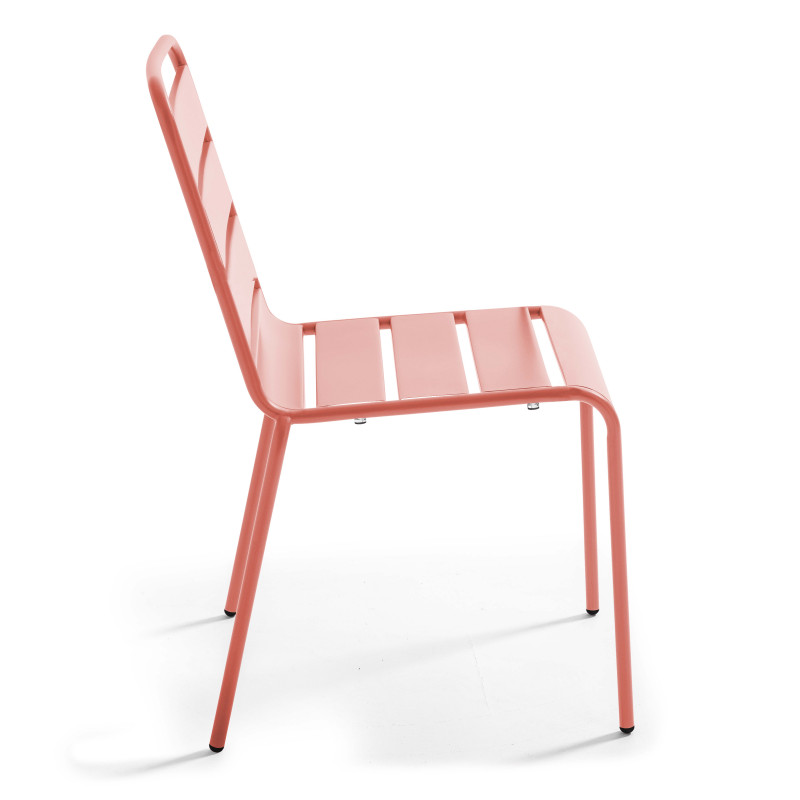 Ensemble de terrasse inclinable (70 x 70 x 72 cm) + 4 chaises en métal (5/6)