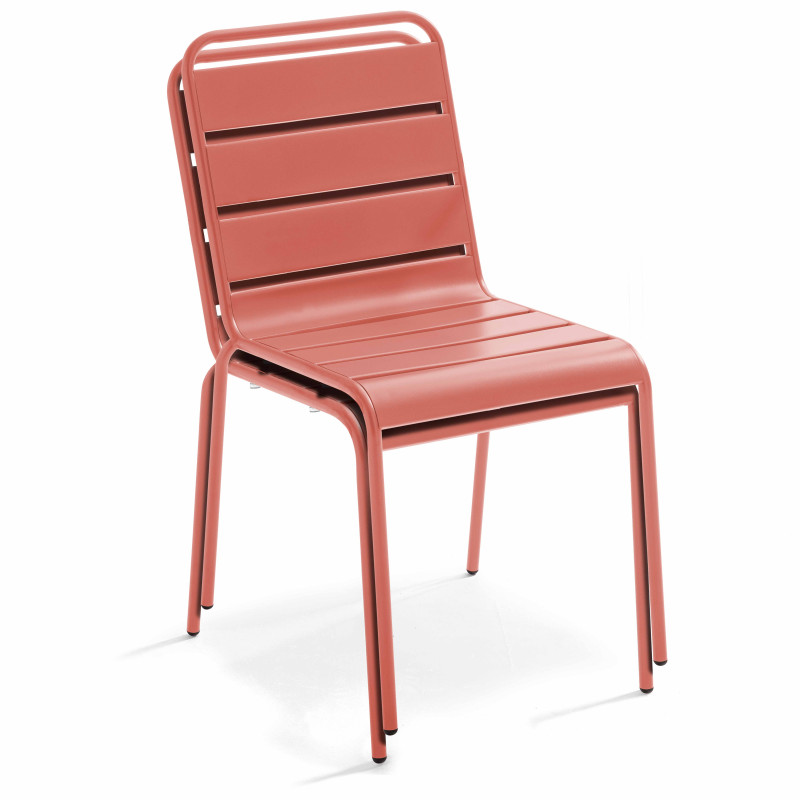 Ensemble de terrasse inclinable (70 x 70 x 72 cm) + 4 chaises en métal (4/6)