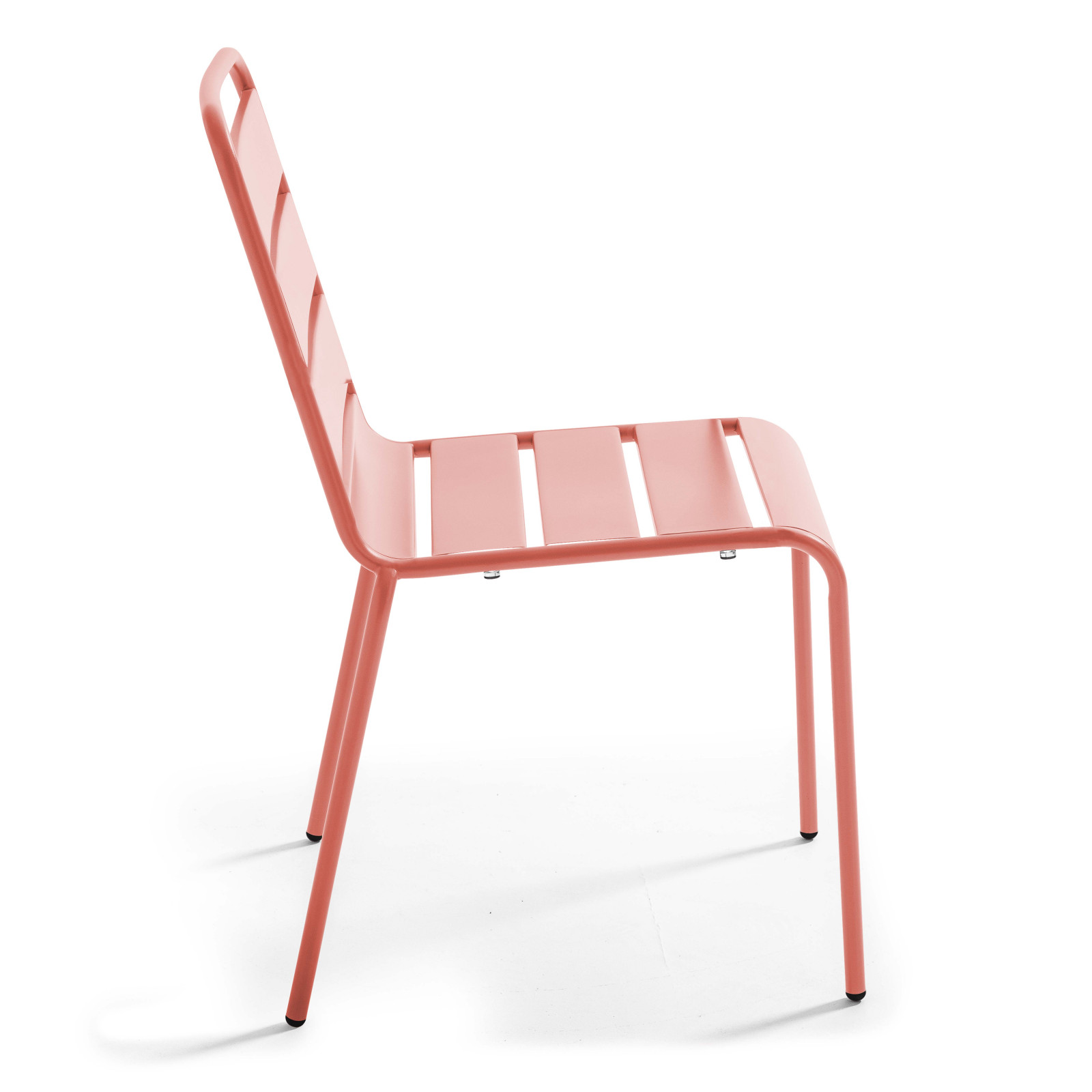 Ensemble table carrée avec plateau inclinable (70x70 cm) + 4 fauteuils en métal