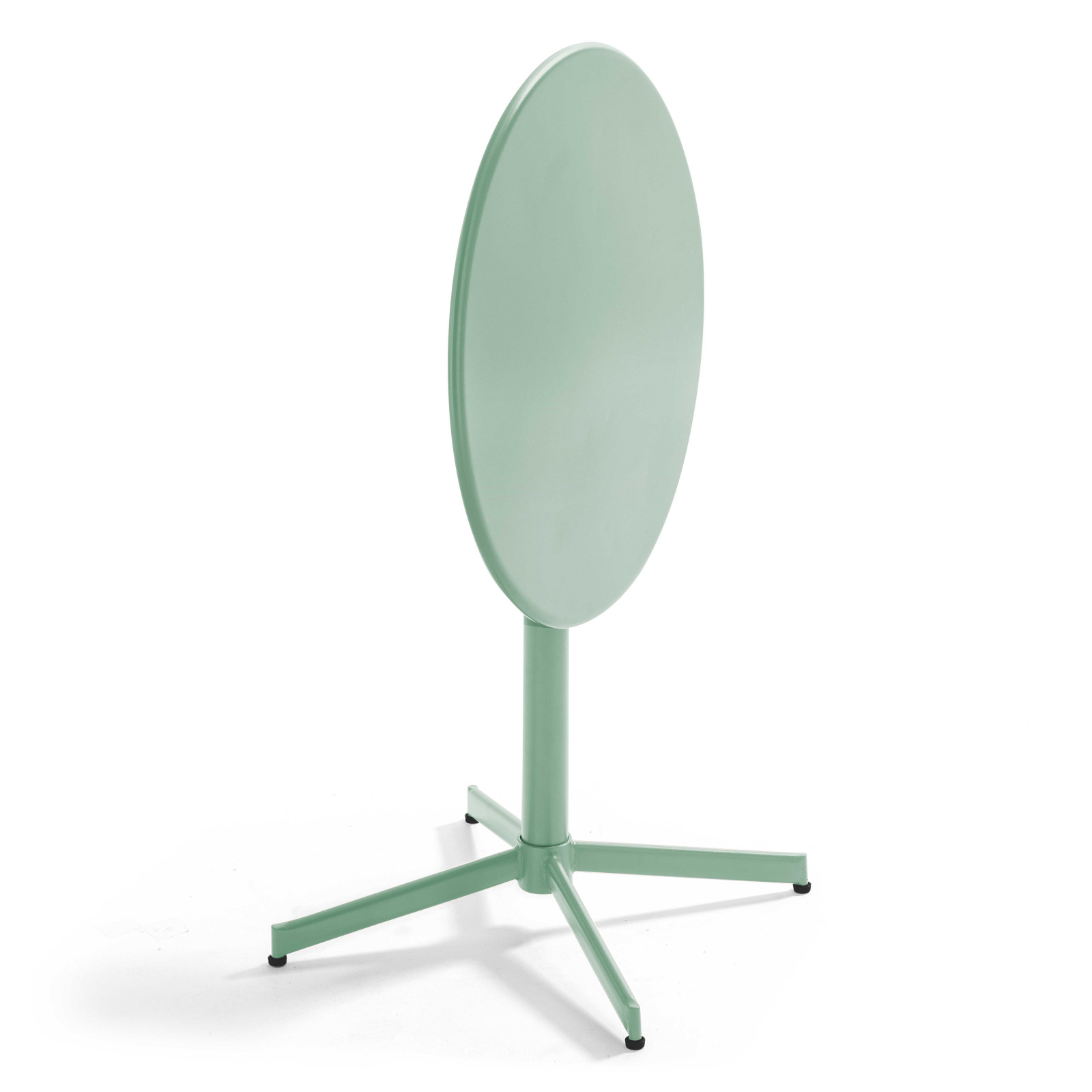 Ensemble table ronde avec plateau inclinable (⌀70cm) + 4 fauteuils en métal