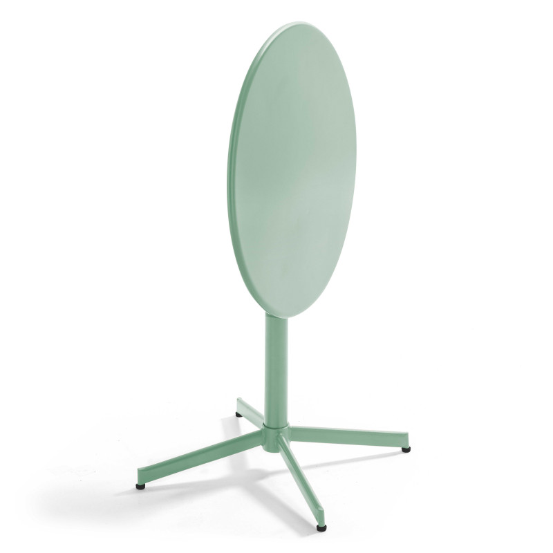 Ensemble table ronde avec plateau inclinable (⌀70cm) + 4 fauteuils en métal (4/7)