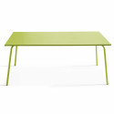 Ensemble table rectangulaire 180 cm + 6 fauteuils en métal