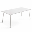 Ensemble table rectangulaire 180 cm + 6 fauteuils en métal