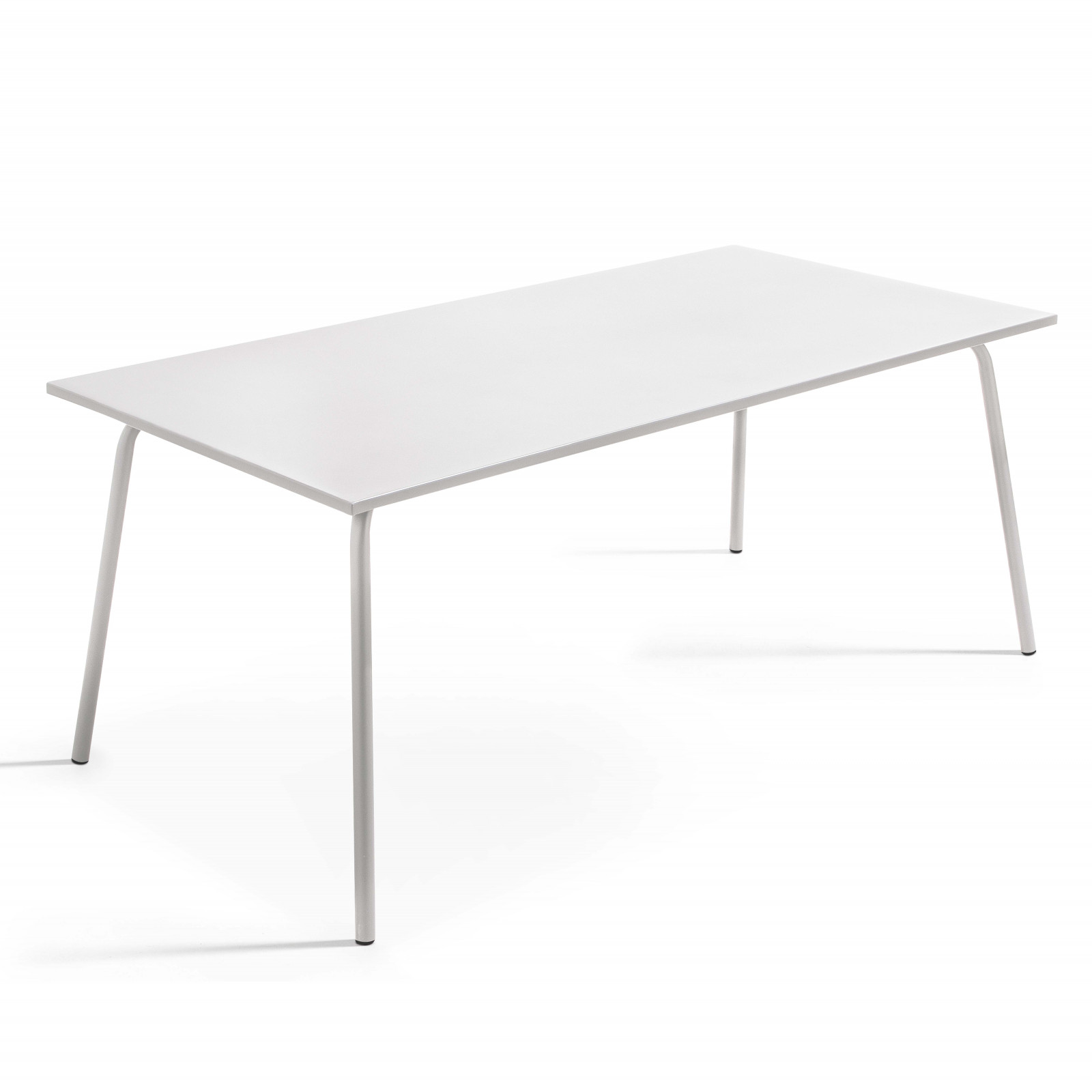 Ensemble table rectangulaire 180 cm + 6 fauteuils en métal