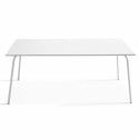 Ensemble table rectangulaire 180 cm + 6 fauteuils en métal