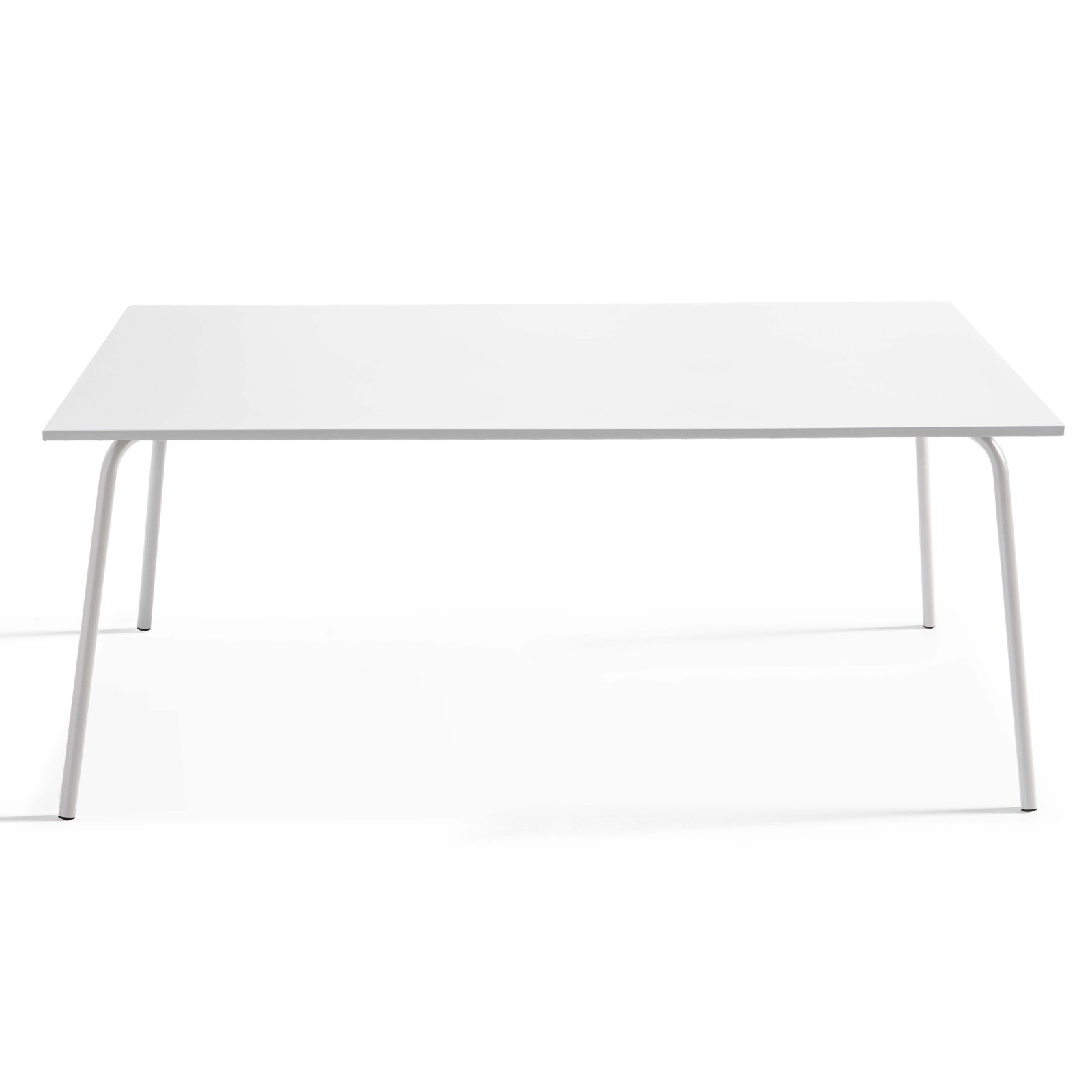 Ensemble table rectangulaire 180 cm + 6 fauteuils en métal