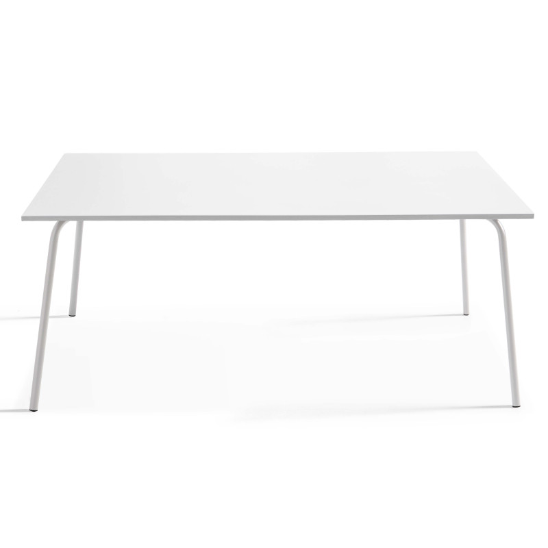 Ensemble table rectangulaire 180 cm + 6 fauteuils en métal (3/8)