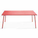 Ensemble table rectangulaire 180 cm + 6 fauteuils en métal