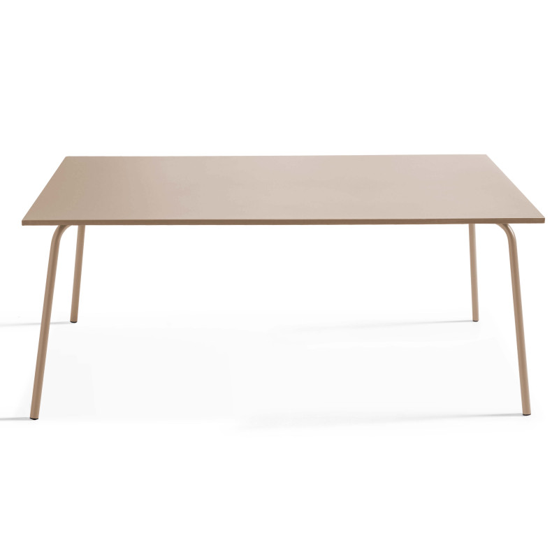 Ensemble table rectangulaire 180 cm + 6 fauteuils en métal (3/8)