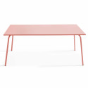 Ensemble table rectangulaire 180 cm + 6 fauteuils en métal
