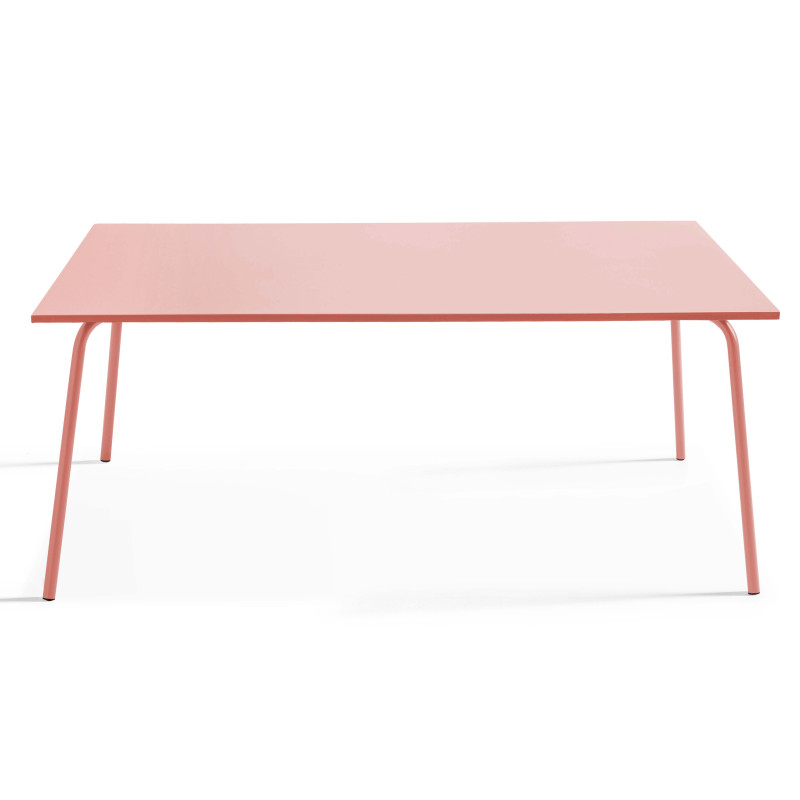 Ensemble table rectangulaire 180 cm + 6 fauteuils en métal (3/8)