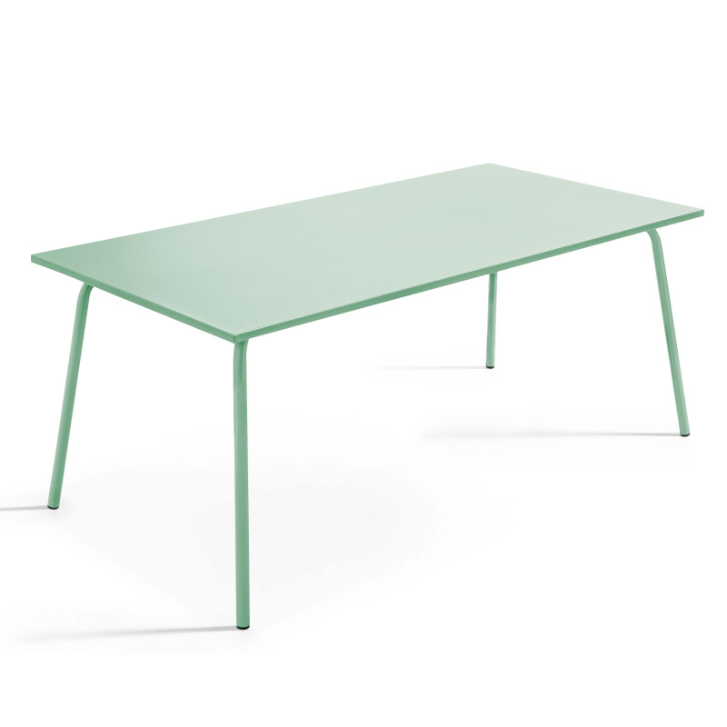Ensemble table rectangulaire 180 cm + 6 fauteuils en métal (2/8)