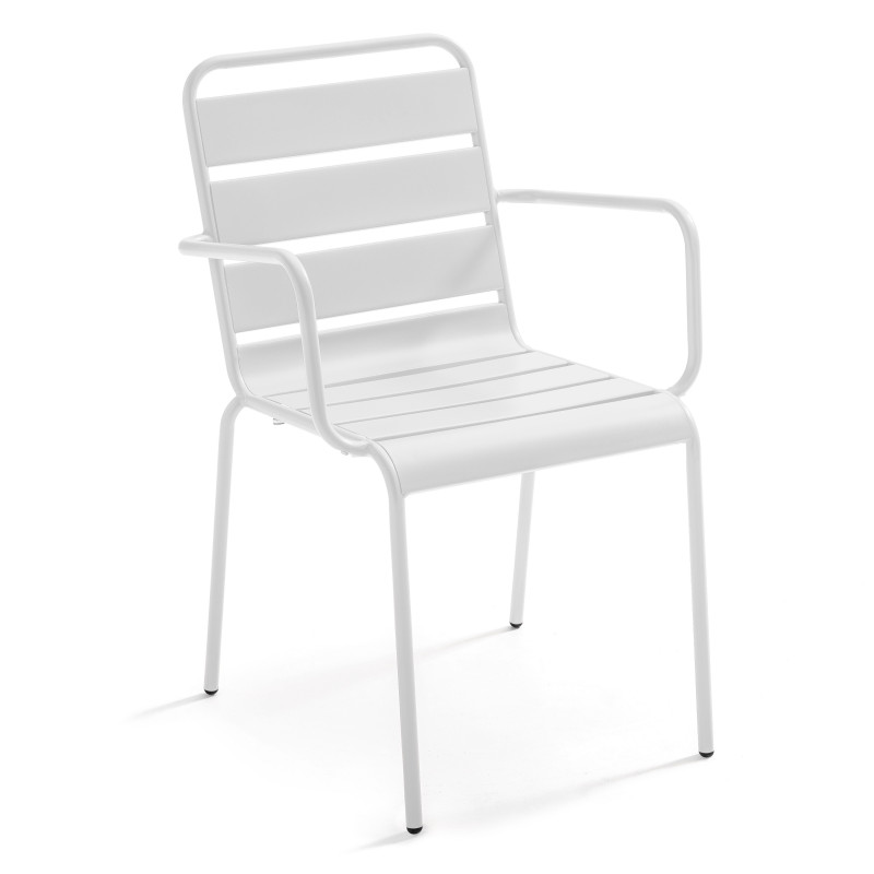 Ensemble table rectangulaire 180 cm + 6 fauteuils en métal (5/8)