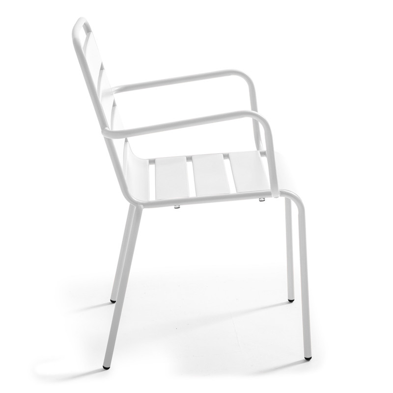 Ensemble table rectangulaire 180 cm + 6 fauteuils en métal (6/8)