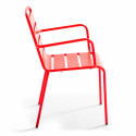 Ensemble table rectangulaire 180 cm + 6 fauteuils en métal