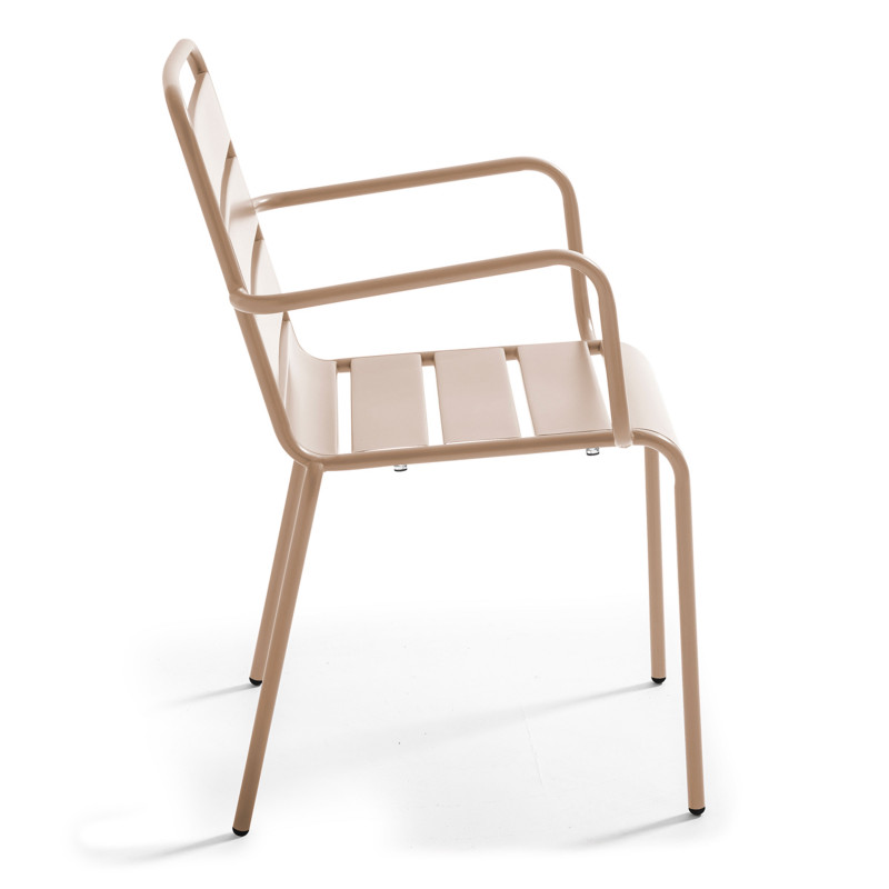 Ensemble table rectangulaire 180 cm + 6 fauteuils en métal (6/8)