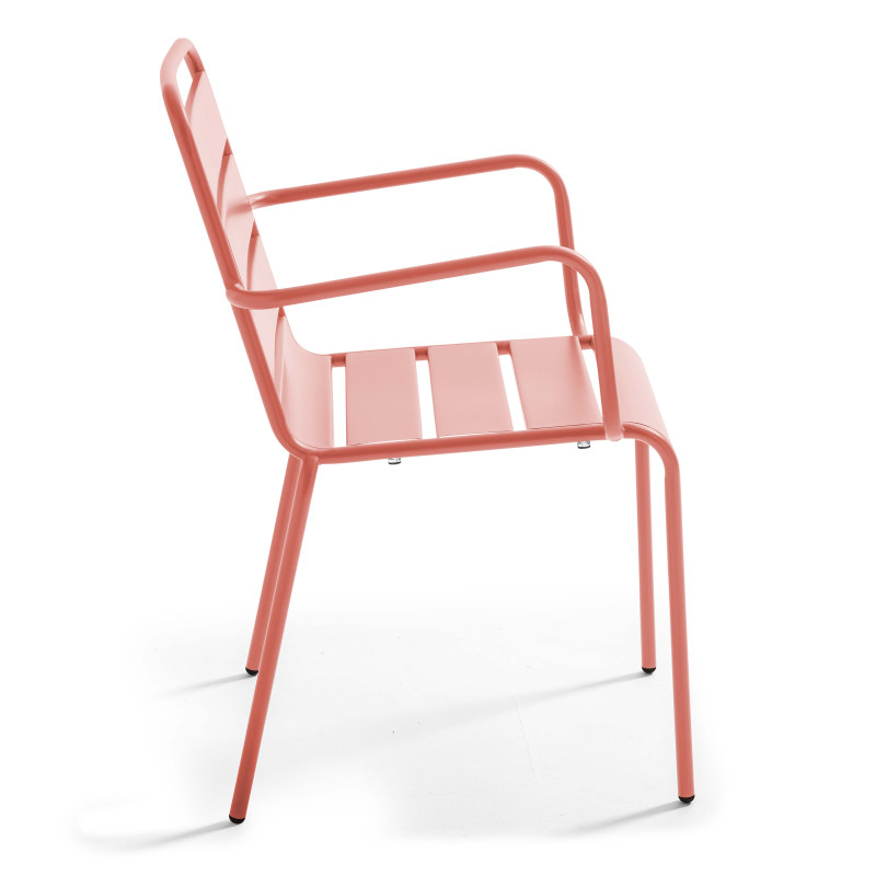 Ensemble table rectangulaire 180 cm + 6 fauteuils en métal (7/8)