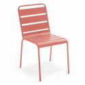 Ensemble table rectangulaire 180 cm + 8 chaises en métal