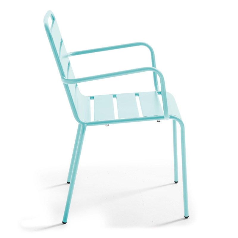 Ensemble table rectangulaire 180 cm et 8 fauteuils en métal (5/6)