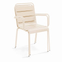Ensemble table rectangulaire 180 cm et 8 fauteuils en métal