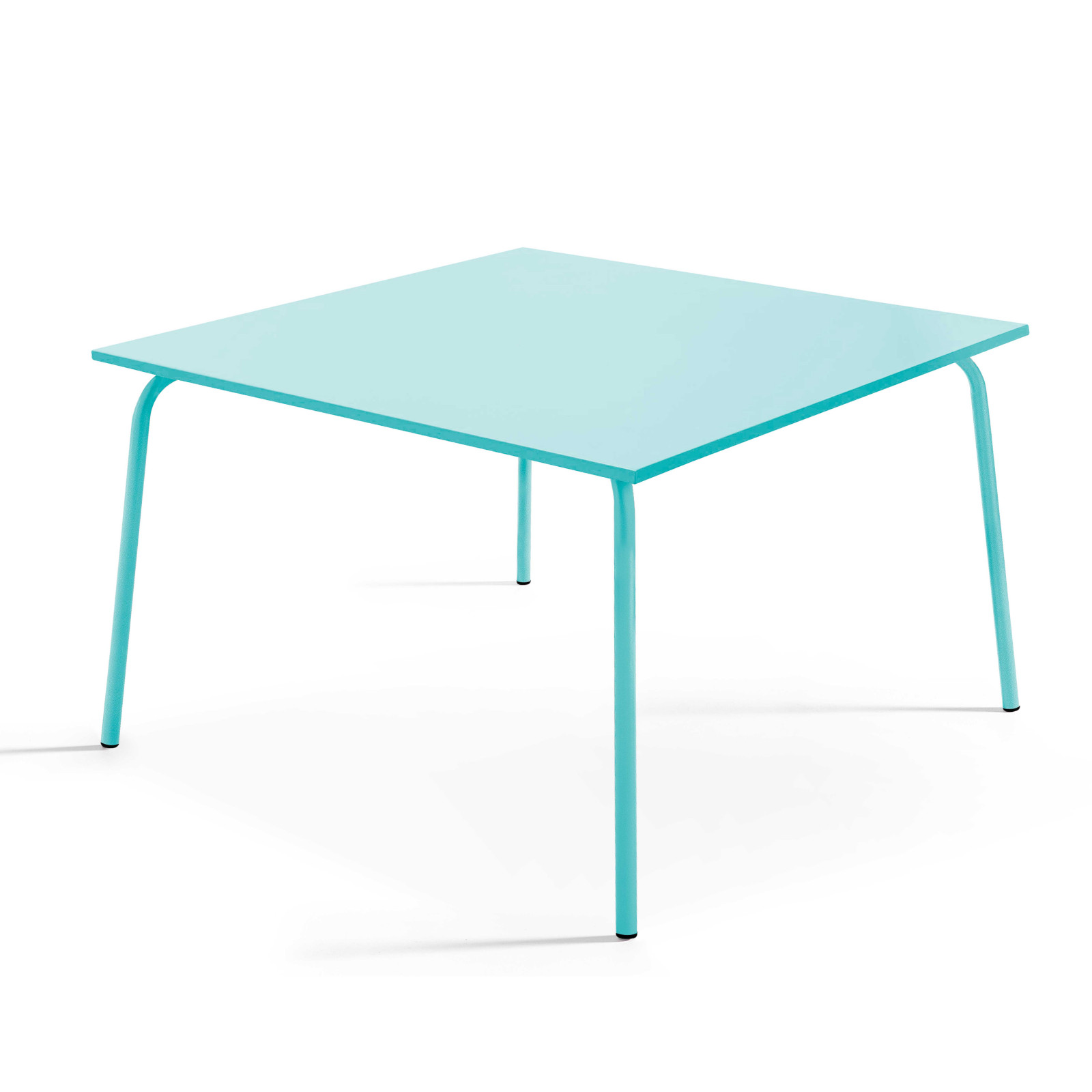 Ensemble table carrée 120 cm et 8 fauteuils en métal