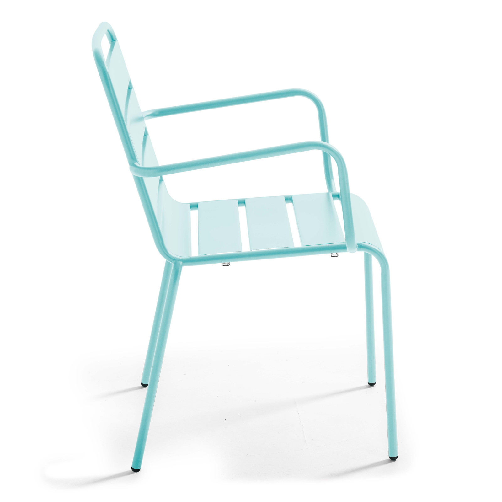 Ensemble table carrée 120 cm et 8 fauteuils en métal