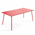 Ensemble table rectangulaire 180 cm + 6 fauteuils en métal