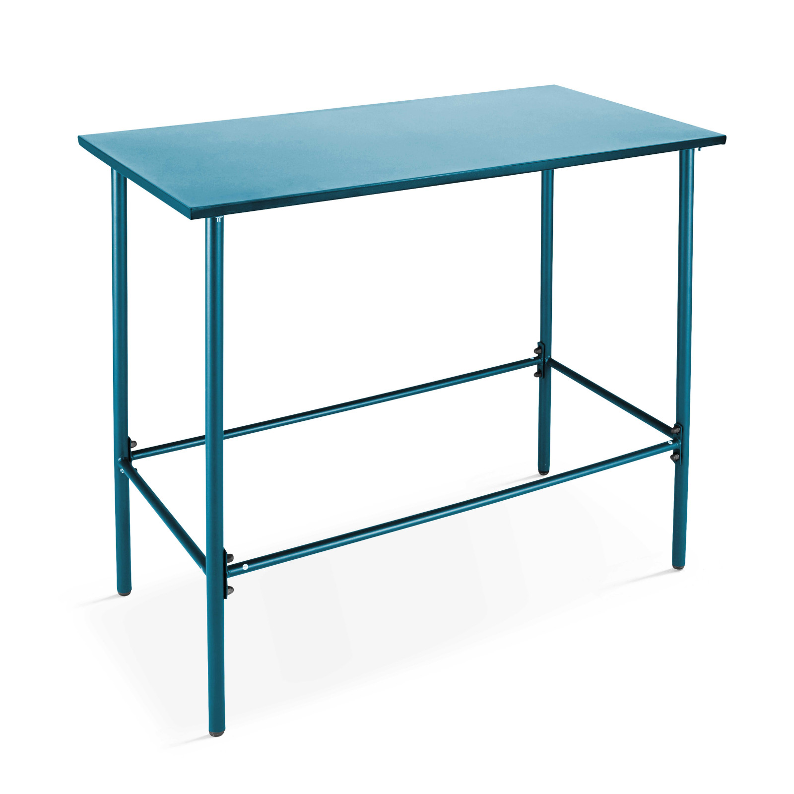 Table haute de bar et 4 chaises en métal