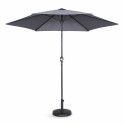 Ensemble parasol droit inclinable 180g/m² (Ø3m) avec pied pliant + 4 dalles à lester remplissables