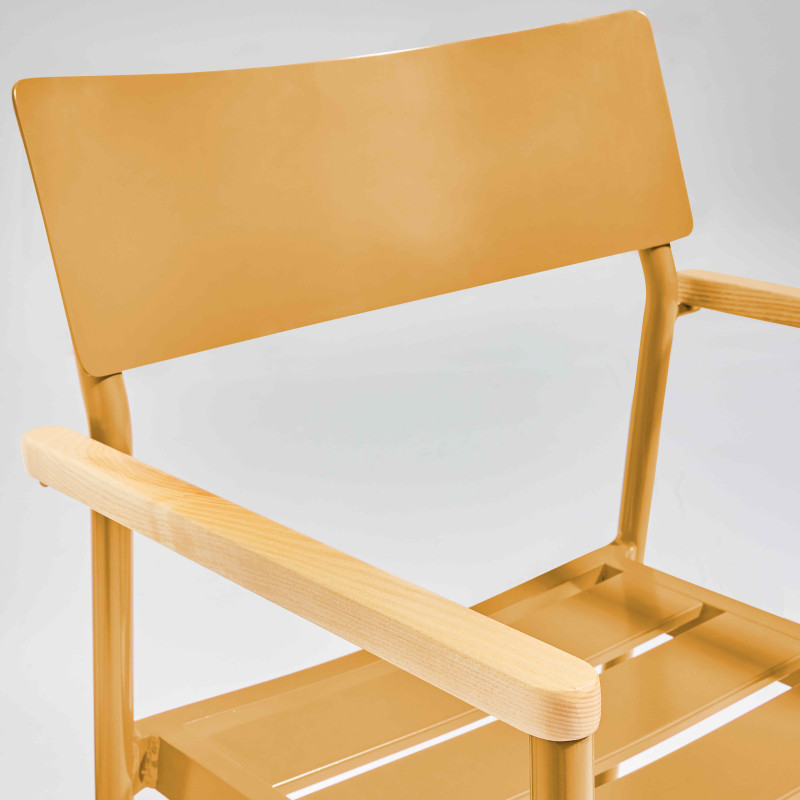 Chaise avec accoudoirs en aluminium et bois (4/5)