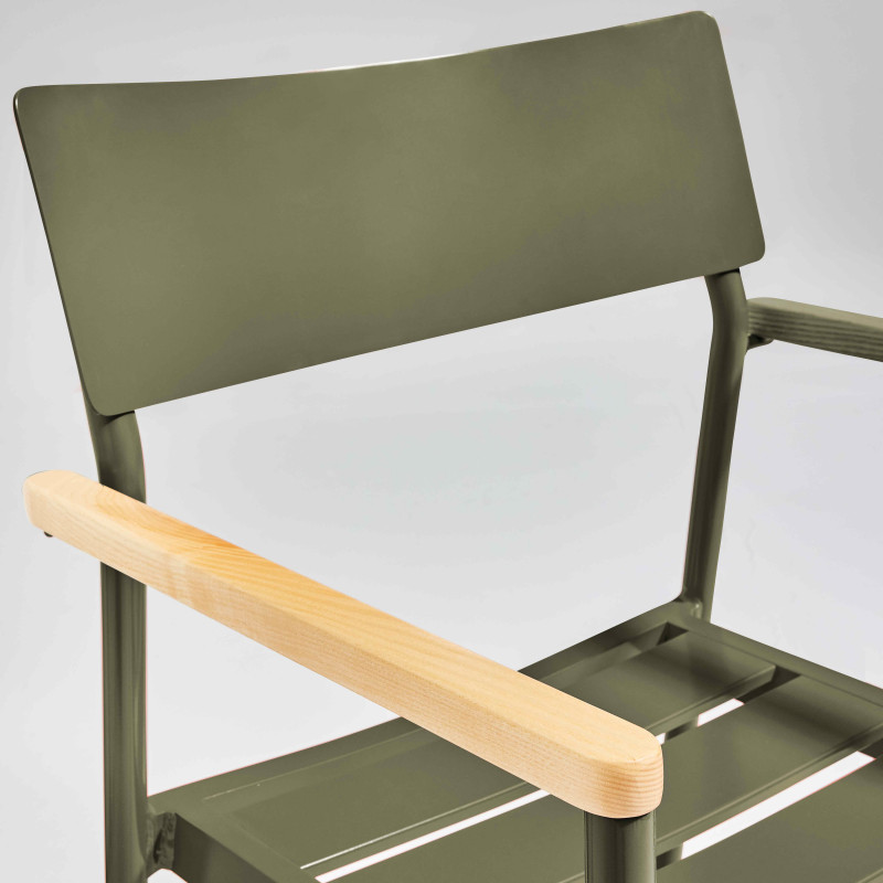 Chaise avec accoudoirs en aluminium et bois (4/5)