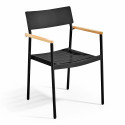 Ensemble de terrasse ( 75 x 75 x 76 cm) + 2 fauteuils en aluminium/bois