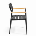 Ensemble de terrasse ( 75 x 75 x 76 cm) + 2 fauteuils en aluminium/bois