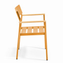 Ensemble de terrasse ( 75 x 75 x 76 cm) + 2 fauteuils en aluminium/bois