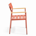 Ensemble de terrasse ( 75 x 75 x 76 cm) + 2 fauteuils en aluminium/bois