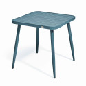 Ensemble de terrasse (75 x 75 x 76 cm) + 4 fauteuils en aluminium/bois