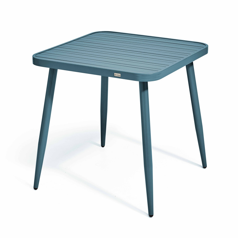 Ensemble de terrasse (75 x 75 x 76 cm) + 4 fauteuils en aluminium/bois
