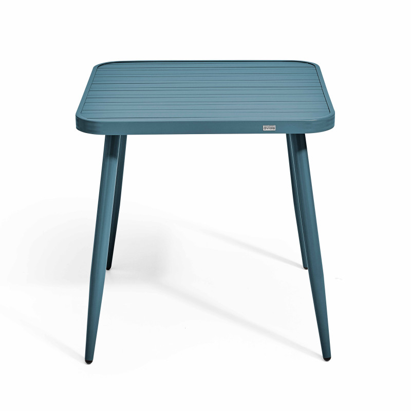 Ensemble de terrasse (75 x 75 x 76 cm) + 4 fauteuils en aluminium/bois (2/7)