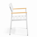 Ensemble de terrasse (75 x 75 x 76 cm) + 4 fauteuils en aluminium/bois