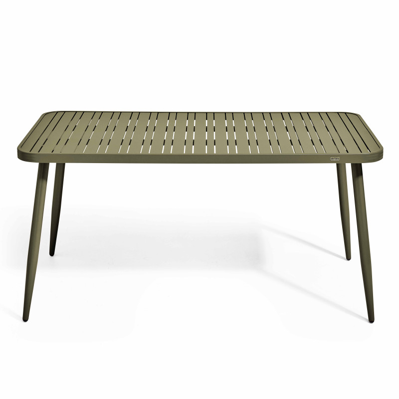 Table de terrasse rectangulaire (150 x 75 x 75 cm) en aluminium