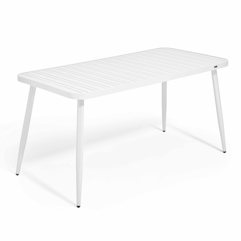 Ensemble de terrasse ( 150 x 75 x 76 cm) + 4 fauteuils en aluminium/bois