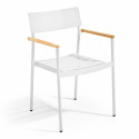 Ensemble de terrasse ( 150 x 75 x 76 cm) + 4 fauteuils en aluminium/bois