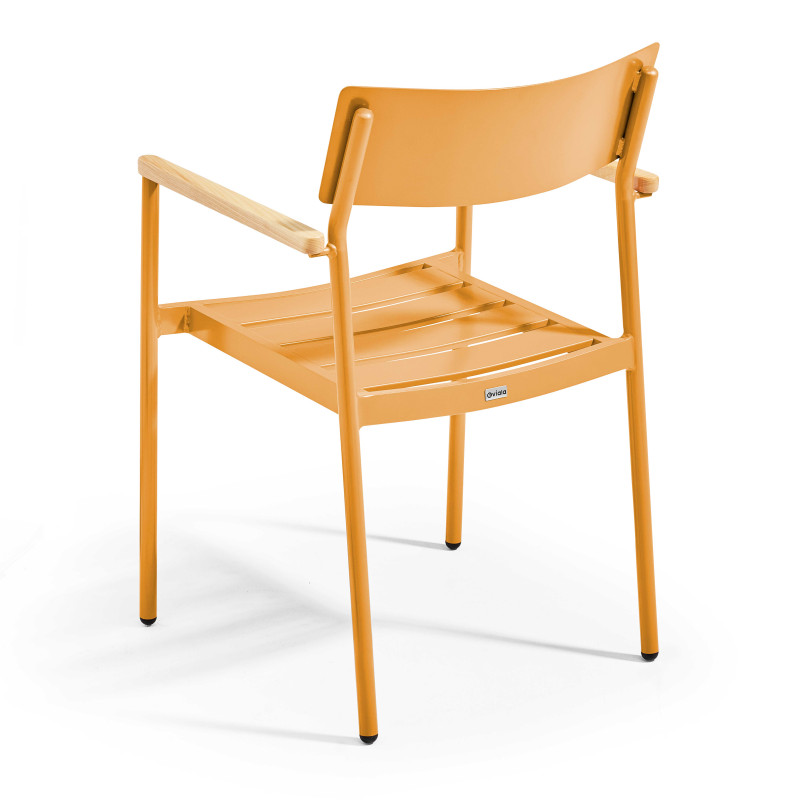 Ensemble de terrasse ( 150 x 75 x 76 cm) + 4 fauteuils en aluminium/bois (5/7)