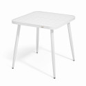 Table de terrasse carrée ( 75 x 75 x 76 cm) + 2 fauteuils en aluminium
