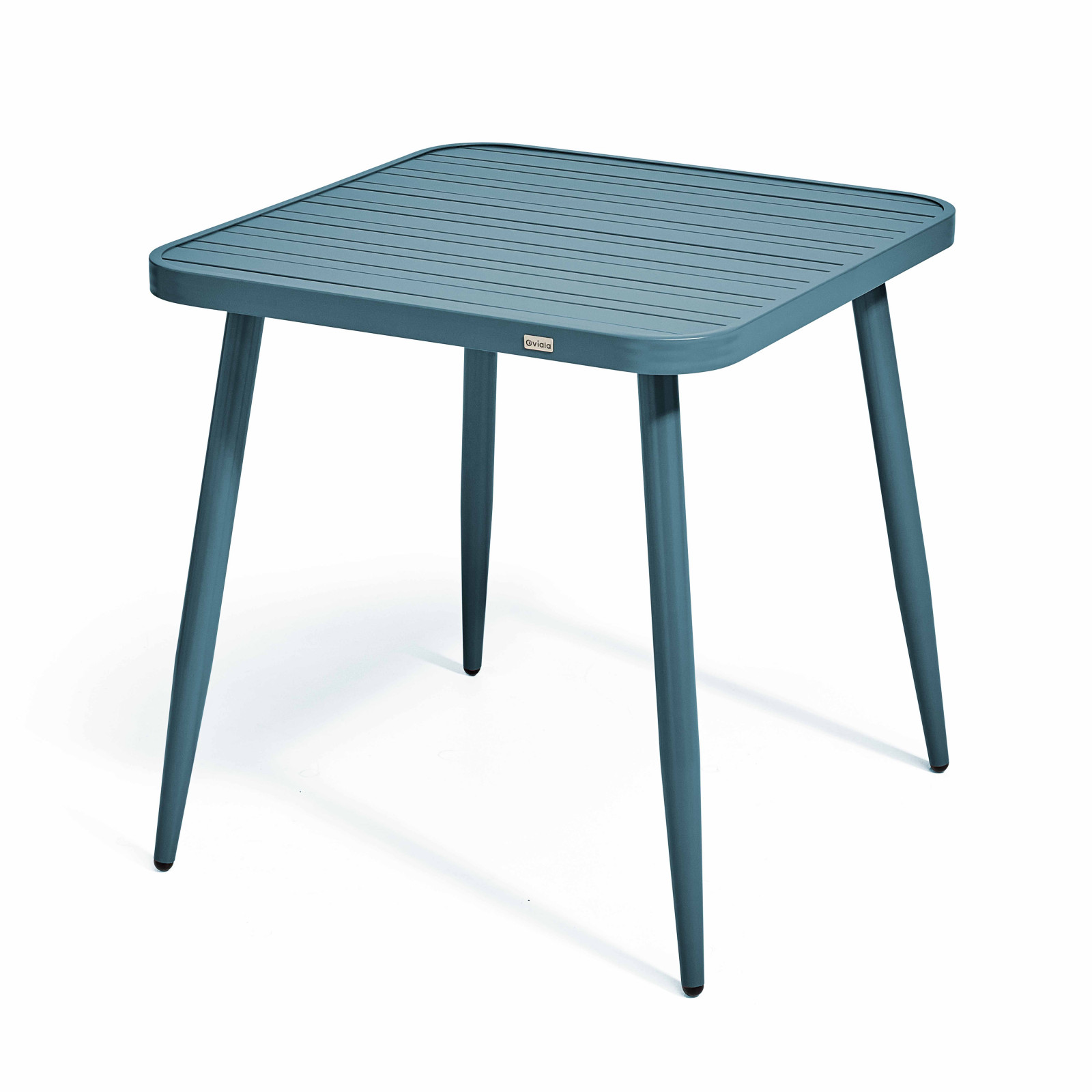 Table de terrasse carrée ( 75 x 75 x 76 cm) + 2 fauteuils en aluminium