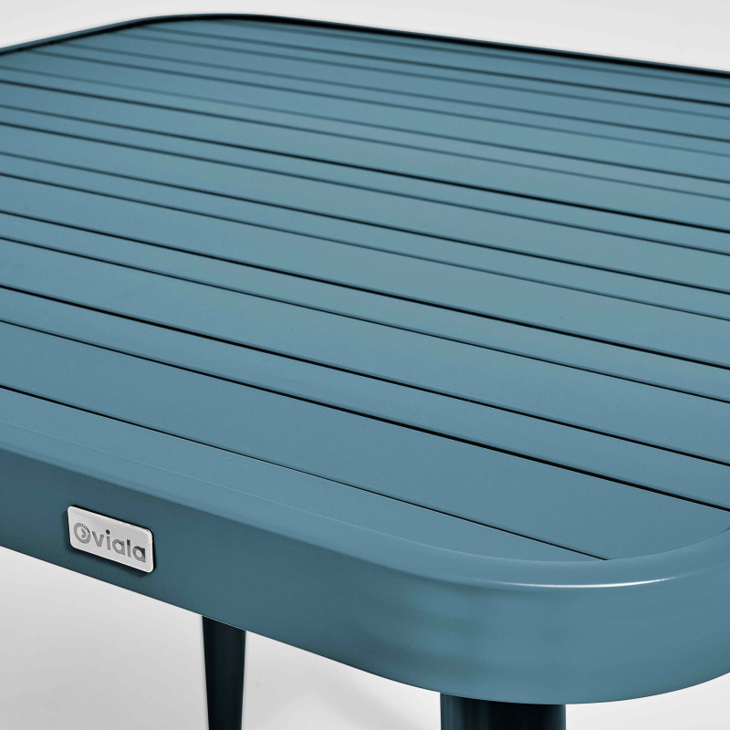 Table de terrasse carrée ( 75 x 75 x 76 cm) + 2 fauteuils en aluminium (2/7)