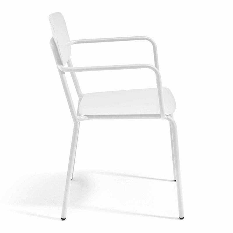 Table de terrasse carrée ( 75 x 75 x 76 cm) + 2 fauteuils en aluminium