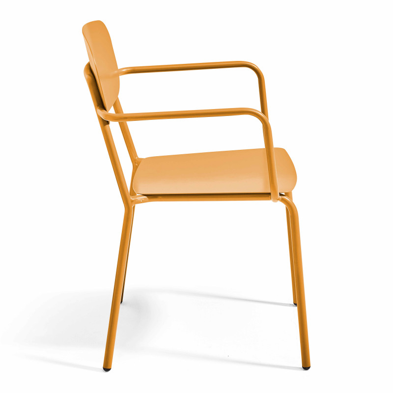 Table de terrasse carrée ( 75 x 75 x 76 cm) + 2 fauteuils en aluminium (3/7)