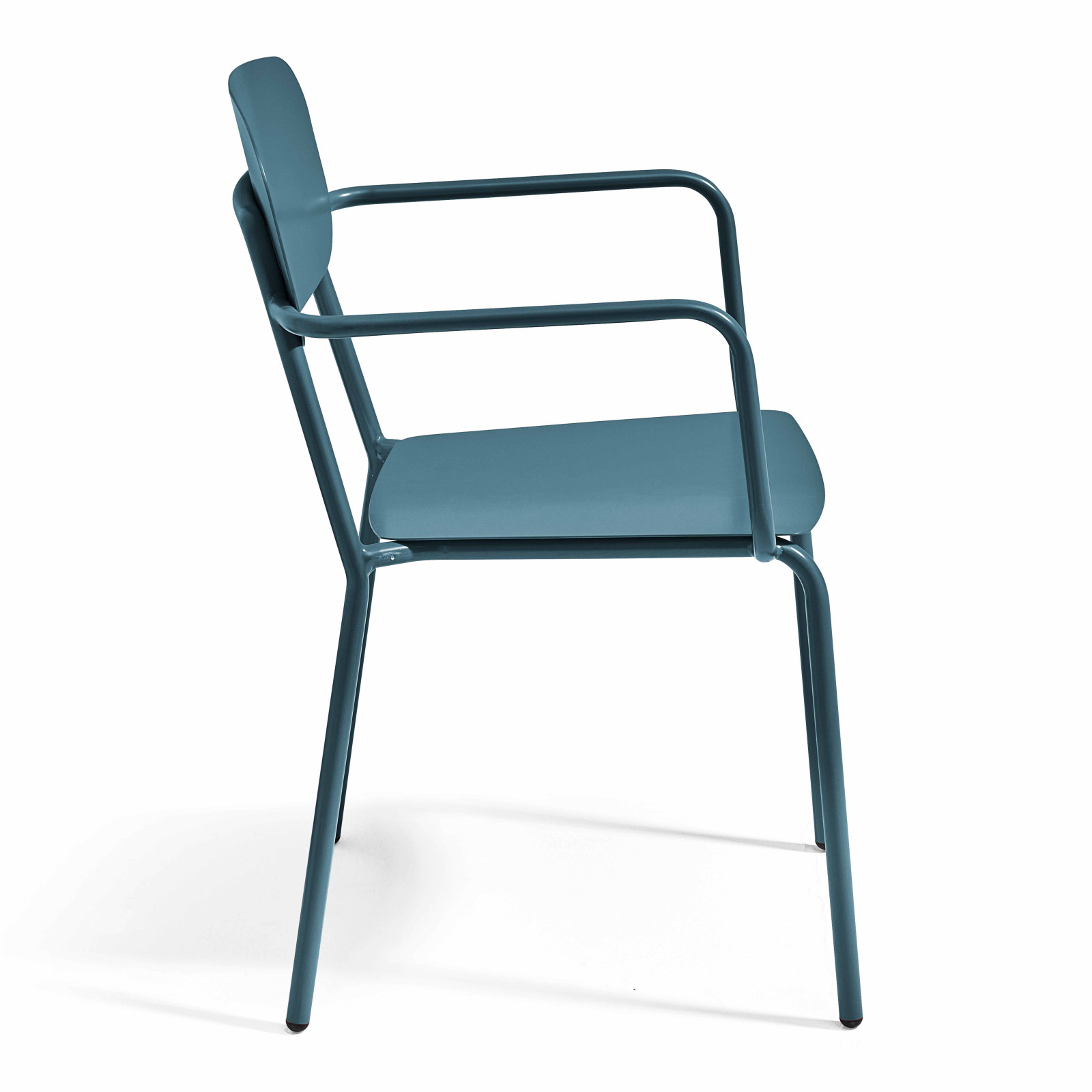 Table de terrasse carrée ( 75 x 75 x 76 cm) + 2 fauteuils en aluminium